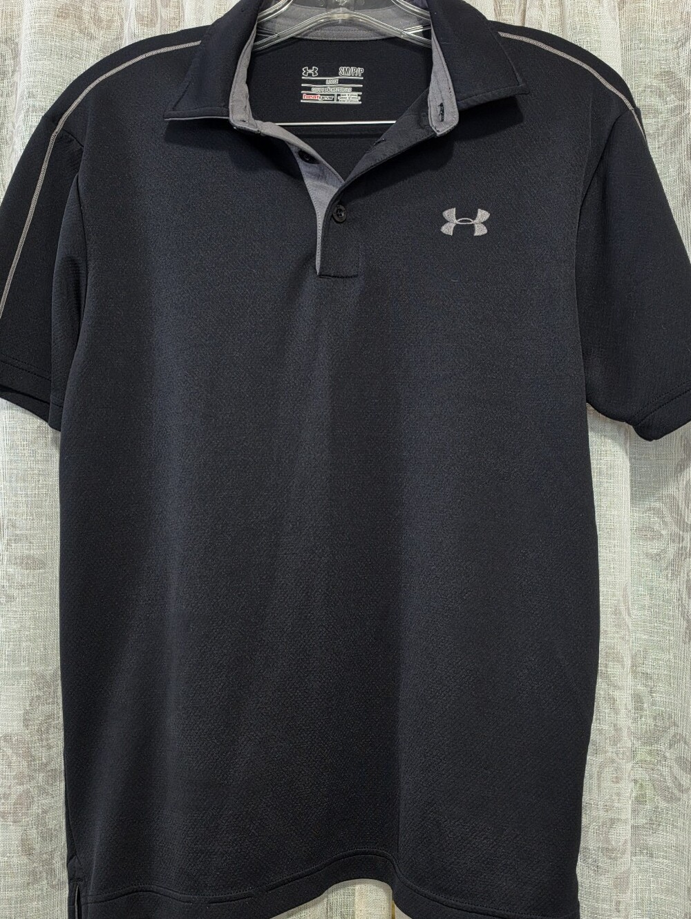 Under Armour Men’s Black Short-Sleeve Polo,  Sz Small